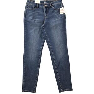Style & Co Jeans Womens 10 Blue Skinny High Rise Slim Stretch 30x28 Denim